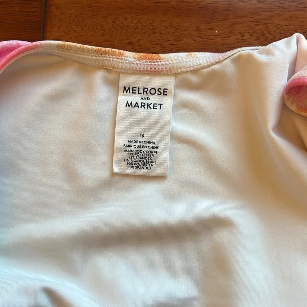 Melrose and Market Girls Size 16 Colorful Square Neck Bikini Top